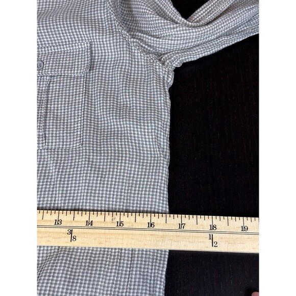 Joie Cherina Button Down Grey White Gingham Size Small Lightweight Pockets - Picture 7 of 11